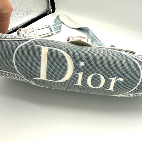 Dior Galliano Blue East West Baguette Saddle Bag - Picture 3 of 12